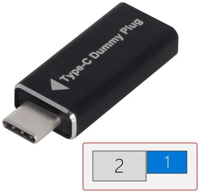 Alt view image 2 of 6 - USB-C Display Adapter, CY USB-C Dummy Plug Virtual Display Emulator, 1920x1080p@60Hz, Compatible with Desktop, Laptop, Windows, OSX, Linux