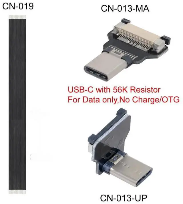 Alt view image 3 of 7 - USB 2.0 Type C Male 90 Degree UP Angled Flat Connector Support 480Mbps Data Transfer 5V Charging for Ribbon Cable,Raspberry Pi, GoPro,Drone, Camera, Gimbal