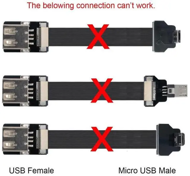 Alt view image 2 of 7 - Micro USB 2.0 Male Flat Connector Support 480Mbps Data Transfer 5V Charging for Ribbon Cable,Raspberry Pi, GoPro,Drone, Camera, Gimbal