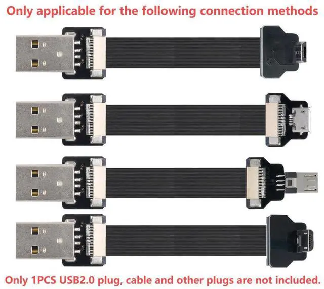Alt view image 2 of 7 - USB 2.0 Male Flat Connector Support 480Mbps Data Transfer 5V Charging for Ribbon Cable,Raspberry Pi, GoPro,Drone, Camera, Gimbal