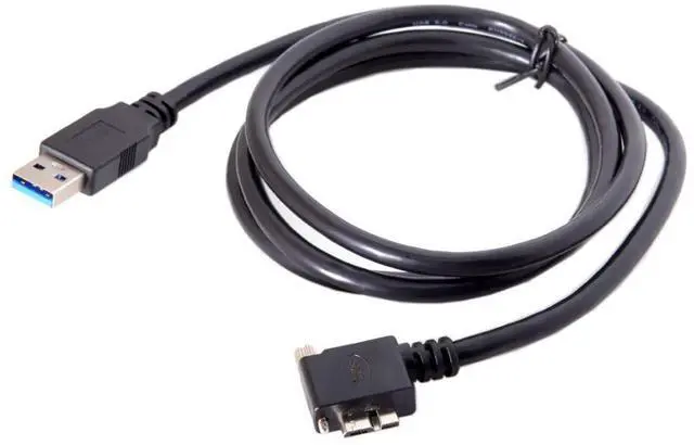 Alt view image 5 of 7 - Micro USB 3.0 Cable USB 3.0 Type A Male to Micro B Male 90 Degree Right Angled Cable with Mount Panel Screws 1.2M