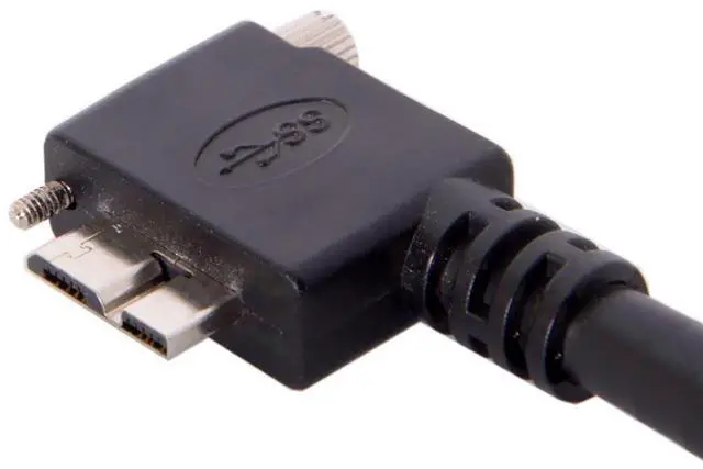 Alt view image 4 of 7 - Micro USB 3.0 Cable USB 3.0 Type A Male to Micro B Male 90 Degree Right Angled Cable with Mount Panel Screws 3.0M