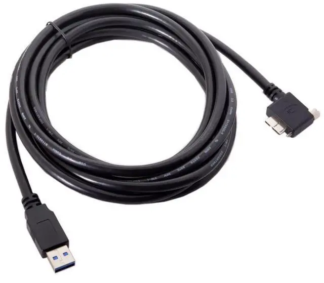 Alt view image 6 of 7 - Micro USB 3.0 Cable USB 3.0 Type A Male to Micro B Male 90 Degree Right Angled Cable with Mount Panel Screws 3.0M