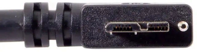 Alt view image 7 of 7 - Micro USB 3.0 Cable USB 3.0 Type A Male to Micro B Male 90 Degree Left Angled Cable with Mount Panel Screws 3.0M