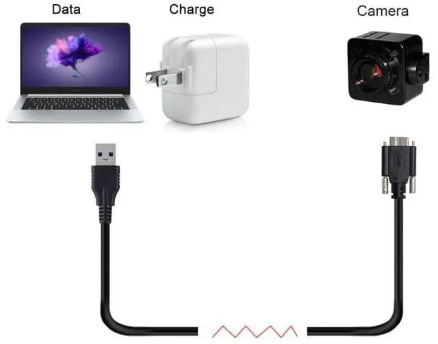 Alt view image 2 of 7 - Micro USB 3.0 Cable USB 3.0 Type A Male to Micro B Male Cable with Mount Panel Screws 5.0M