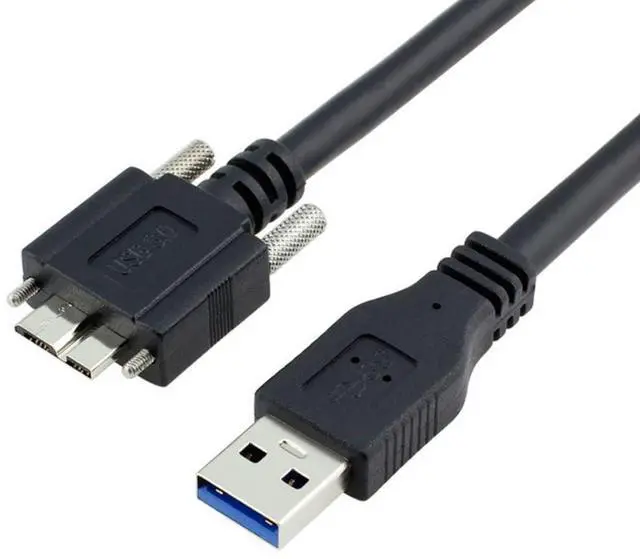 Alt view image 6 of 7 - Micro USB 3.0 Cable USB 3.0 Type A Male to Micro B Male Cable with Mount Panel Screws 5.0M