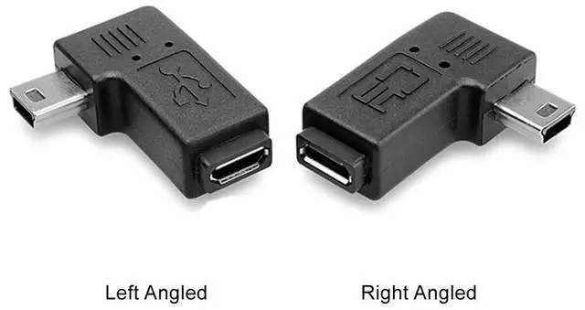 Alt view image 7 of 7 - 2 Pack Mini USB 5Pin Male to Micro USB Female 90 Degree Left & Right Angled Data Sync Power Adapter