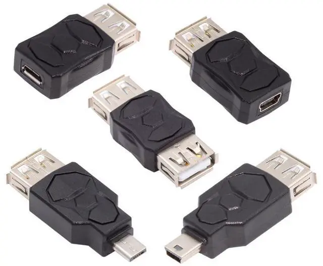Alt view image 5 of 7 - 5 Pack USB 2.0 Connector Micro USB  Mini USB 5Pin to USB 2.0 OTG Data Charge Converter Adapter