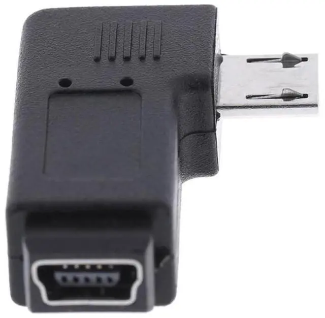 Alt view image 6 of 7 - 2 Pack Mini USB Female to Micro USB Male 90 Degree Left/Right Angled Data Sync Power Connector Adapter
