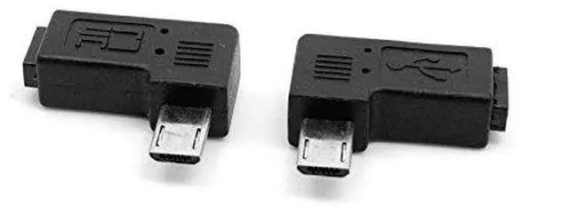 Alt view image 3 of 7 - 2 Pack Micro USB Male to Female 90 Degree Left  Right Angled Extension Connector Adapter