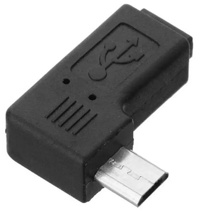 Alt view image 6 of 7 - 2 Pack Micro USB Male to Female 90 Degree Left  Right Angled Extension Connector Adapter