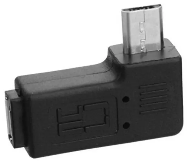 Alt view image 7 of 7 - 2 Pack Micro USB Male to Female 90 Degree Left  Right Angled Extension Connector Adapter