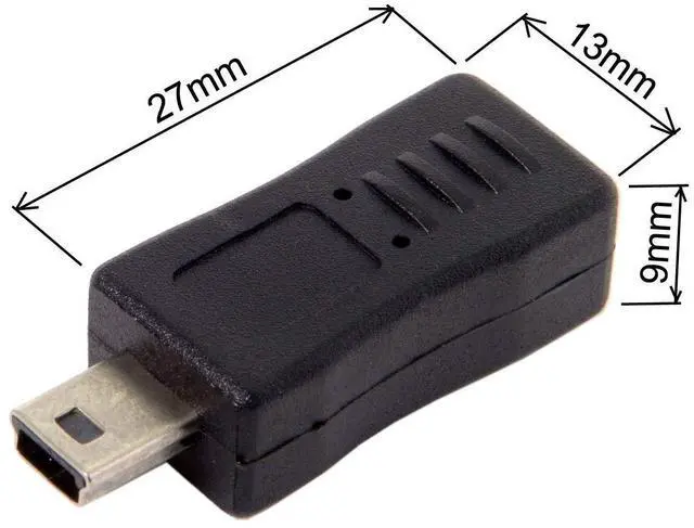 Alt view image 3 of 7 - 2 Pack Mini USB Male/Female to Micro USB Male/Female Extension Connector Adapter