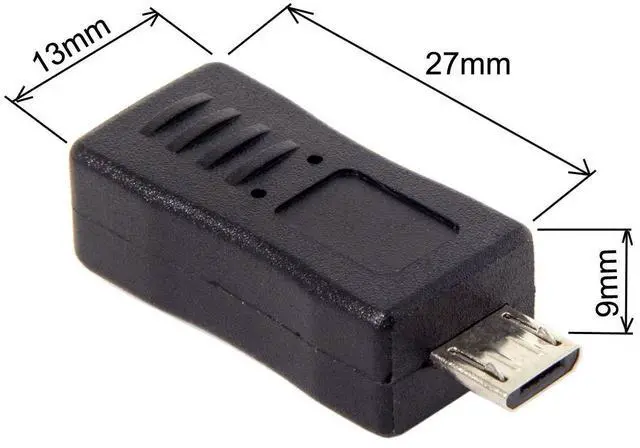 Alt view image 4 of 7 - 2 Pack Mini USB Male/Female to Micro USB Male/Female Extension Connector Adapter
