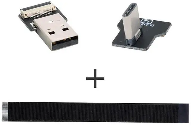 Alt view image 5 of 7 - USB C Flat Cable USB 2.0 Male to USB C Male 90 Degree Right Angled Ribbon Flex Extension Cable Adapter 2.0M