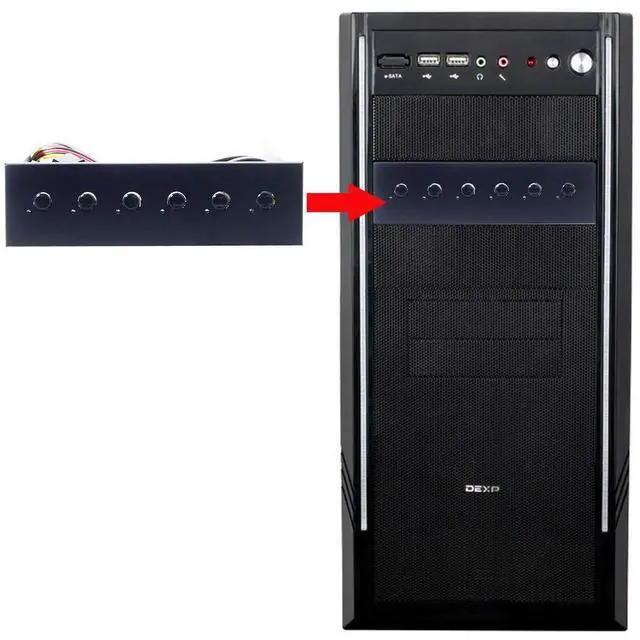 Alt view image 3 of 7 - CY Hard Disk 6 Ways Control System Intelligent Control Management System HDD SSD Power Switch with 5.25 CD-ROM Bay