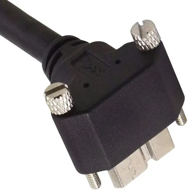 Alt view image 7 of 7 - Micro USB 3.0 Cable USB 3.0 Type A Male to Micro B Male 90 Degree UP Angled Cable with Mount Panel Screws 3.0M