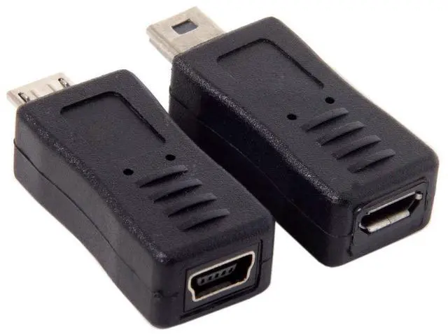 Alt view image 6 of 7 - 2 Pack Mini USB Male/Female to Micro USB Male/Female Extension Connector Adapter