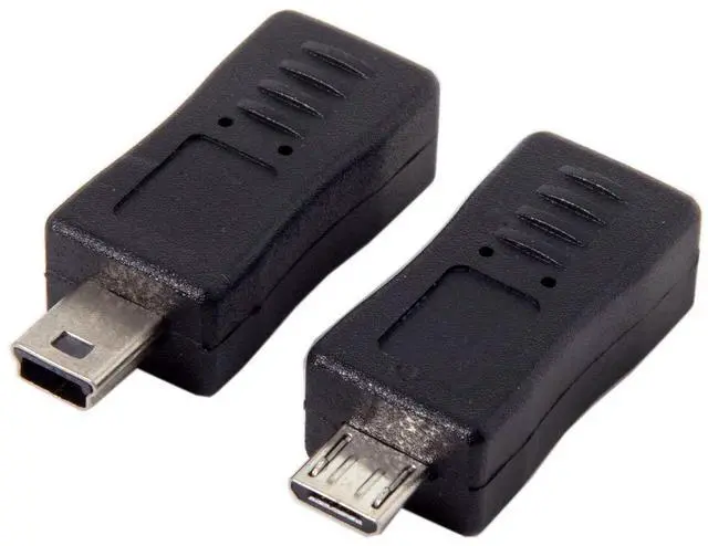 Alt view image 7 of 7 - 2 Pack Mini USB Male/Female to Micro USB Male/Female Extension Connector Adapter