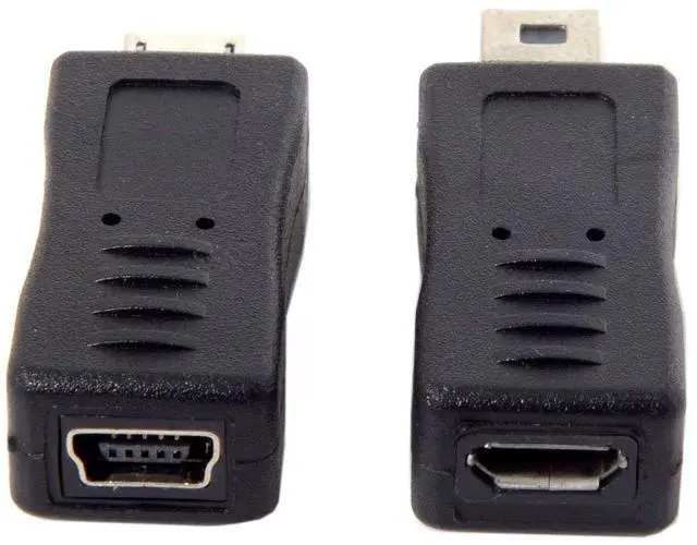 Alt view image 5 of 7 - 2 Pack Mini USB Male/Female to Micro USB Male/Female Extension Connector Adapter
