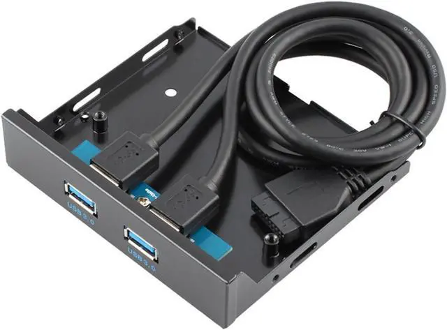 Main image of USB 3.0 HUB Front Panel Header 19/20Pin Male 1 to 2 USB 3.0 Female Mainboard Header Port Extension Cable Adapter for PC 3.5" Floppy Bay