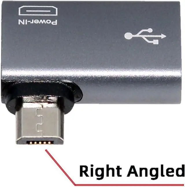 Alt view image 6 of 7 - 2 in 1 Micro USB OTG Power Adapter Micro USB Male to USB 2.0 Female 90 Degree Right Angled Connector Adapter