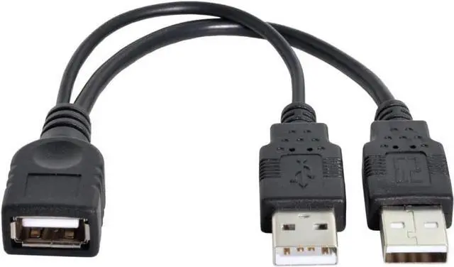Main image of USB 2.0 Y Splitter Cable USB 2.0 Female to Male Data Charger Extension Cable with Auxiliary Power Supply Port