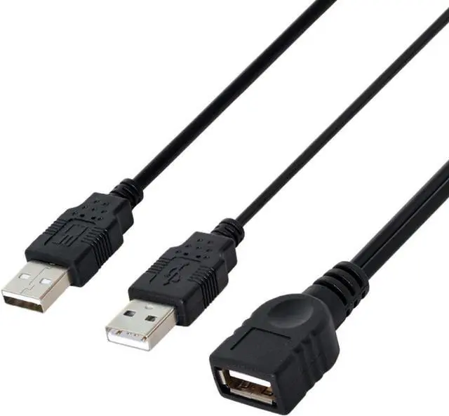 Alt view image 6 of 7 - USB 2.0 Y Splitter Cable USB 2.0 Female to Male Data Charger Extension Cable with Auxiliary Power Supply Port