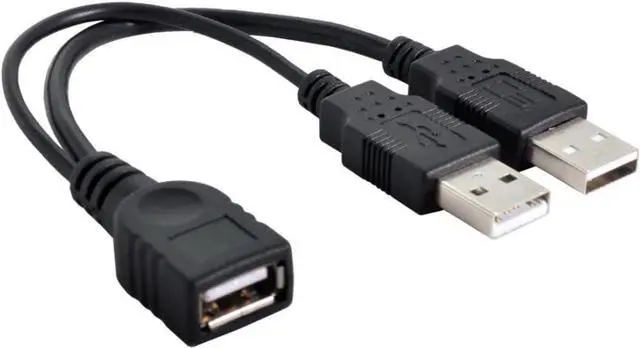 Alt view image 7 of 7 - USB 2.0 Y Splitter Cable USB 2.0 Female to Male Data Charger Extension Cable with Auxiliary Power Supply Port