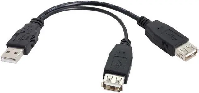 Main image of USB 2.0 Y Splitter Cable USB 2.0 Male to Female Data Charger Extension Cable with Auxiliary Power Supply Port