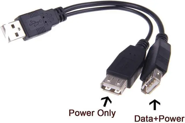 Alt view image 2 of 7 - USB 2.0 Y Splitter Cable USB 2.0 Male to Female Data Charger Extension Cable with Auxiliary Power Supply Port