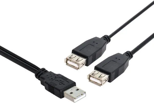 Alt view image 6 of 7 - USB 2.0 Y Splitter Cable USB 2.0 Male to Female Data Charger Extension Cable with Auxiliary Power Supply Port