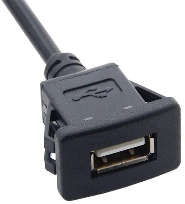 Alt view image 7 of 7 - USB 2.0 Flush Mount Male to Female Extension Cable for Car Dashboard Panel Mount Waterproof Dustproof