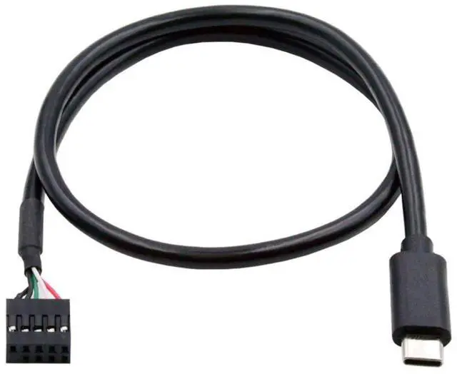 Main image of USB 2.0 Front Panel Header 9/10Pin to USB C Male Mainboard Header Port Data Extension Cable Adapter 0.5M