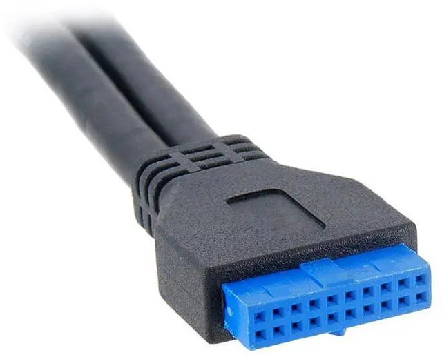 Alt view image 3 of 6 - USB 3.0 Front Panel Header 19/20Pin 1 Male to 2 USB 3.0 Female Panel Port Extension Cable 1.64ft with Panel Mount Screw