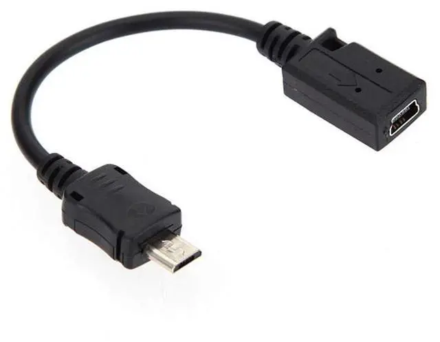 Main image of Micro USB 2.0 Male to Mini USB 5Pin Female Data Charge Extension Cable 10cm