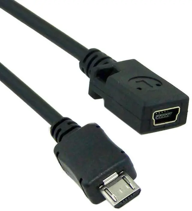 Alt view image 2 of 5 - Micro USB 2.0 Male to Mini USB 5Pin Female Data Charge Extension Cable 10cm