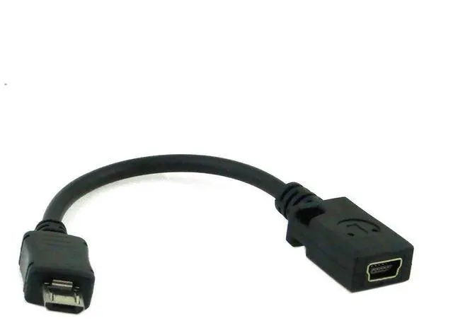 Alt view image 5 of 5 - Micro USB 2.0 Male to Mini USB 5Pin Female Data Charge Extension Cable 10cm