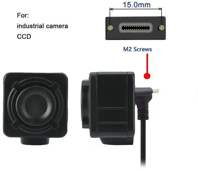 Alt view image 4 of 7 - USB 3.0 to USB C 90 Degree Angled Data Cable with Panel Mount Screw for Industrial Camera 0.3M
