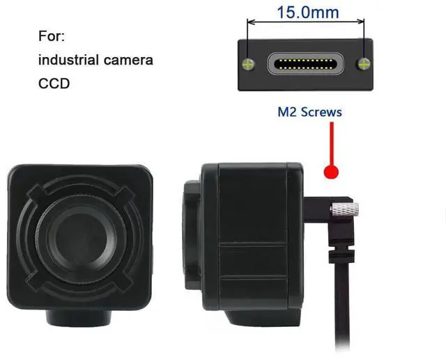 Alt view image 4 of 7 - USB C Cable,USB 3.0 to USB C 90 Degree Angled Data Cable with Panel Mount Screw for Industrial Camera 3.94FT/1.2M