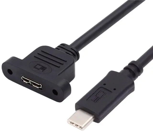 Main image of USB C to USB 3.0 Micro-B Female Screw Mount Type Extension Cable Type-C Male