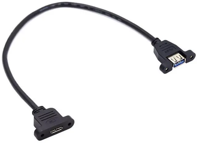 Alt view image 6 of 6 - USB 3.0 Female to USB 3.0 Micro-B Female Screw Mount Type Extension Cable