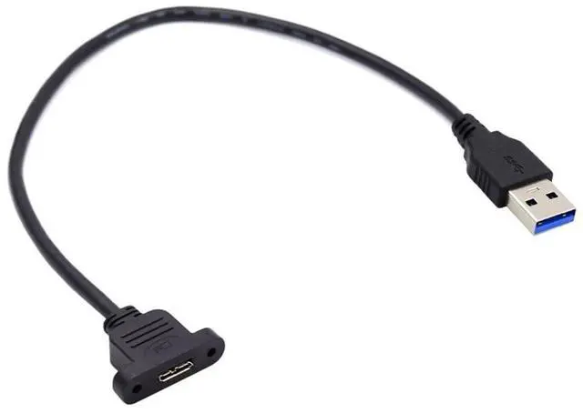 Alt view image 6 of 6 - USB 3.0 Male to USB 3.0 Micro-B Female Screw Mount Type Extension Cable