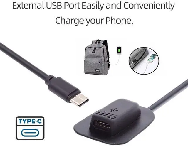 Alt view image 6 of 7 - USB C Male to Female PD 65W Backpack Charge Data Extension Cable for Outdoor Travel Camping