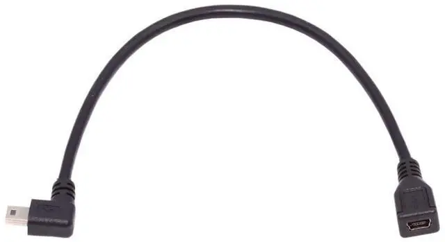 Alt view image 7 of 7 - 2 Pack Mini USB Extension Cable USB 2.0 Mini USB 5Pin Male to Female 90 Degree Angled Data Power Extension Cable Adapter 0.3M