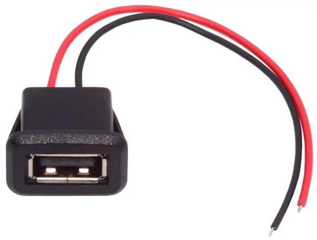 Alt view image 7 of 7 - 2 Pack 2Pin Open Cable to USB 2.0 Female DC 5V 3A Flush Mount Charging Socket Port Conversion Cable Adapter