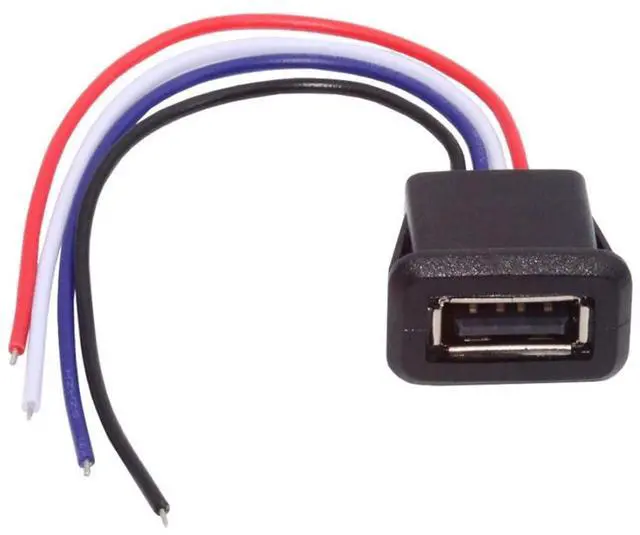 Alt view image 7 of 7 - 2 Pack 4Pin Open Cable to USB 2.0 Female DC 5V 2A Flush Mount Charging Data Transfer Socket Port Conversion Cable Adapter