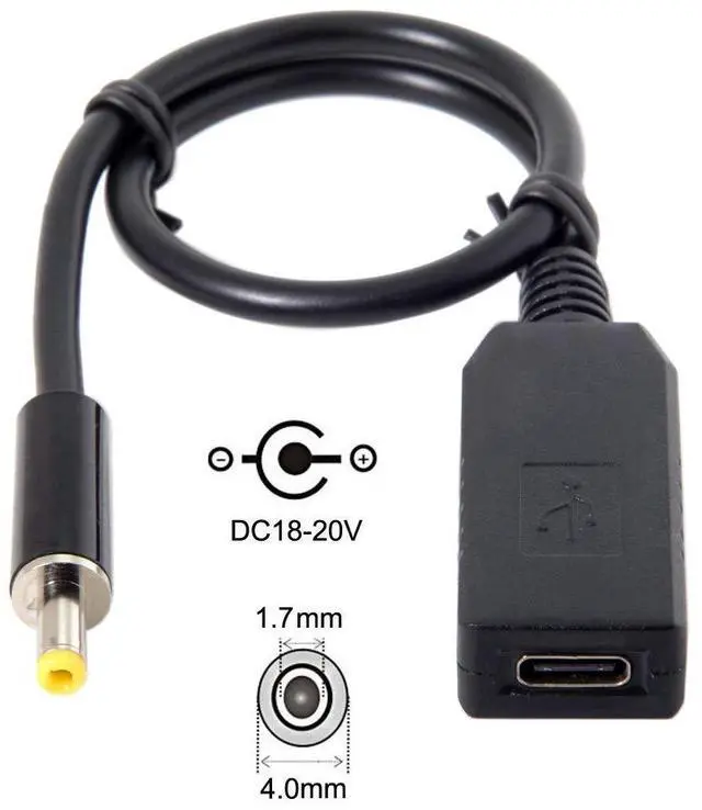 Alt view image 4 of 6 - USB C to DC 20V Adapter USB C to 4.0 * 1.7mm Power Plug PD 65W Emulator Trigger Charge Cable