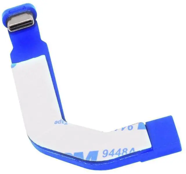 Main image of 2.76 Inch USB C Short Flat Cable,USB 2.0 Type C Male to Female 90 Degree Angled PD 65W Fast Charge Data Extension Cable Blue