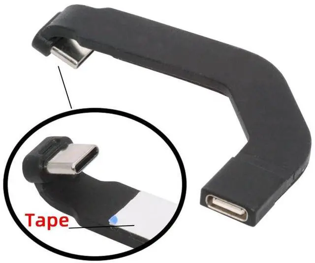 Alt view image 5 of 7 - 2.76 Inch USB C Short Flat Cable,USB 2.0 Type C Male to Female 90 Degree Angled PD 65W Fast Charge Data Extension Cable